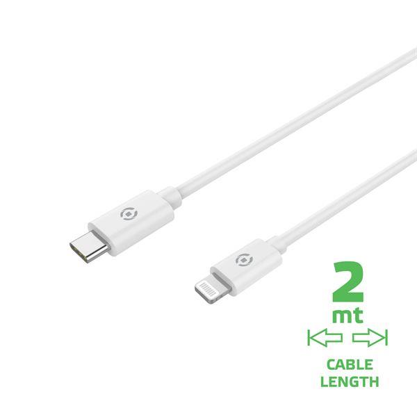 Cavo di carica Lightning ad alta potenza da 60W, lunghezza 2m, compatibile con dispositivo Apple, marca Celly. 8021735750727 | initpc.it