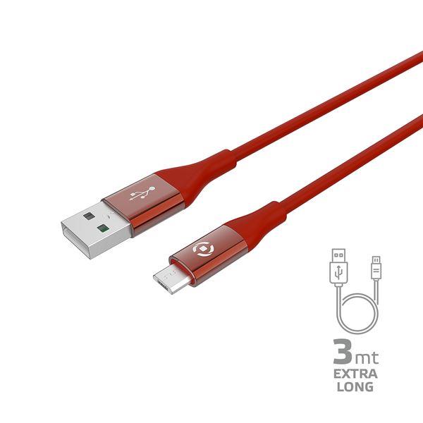 Usb Micro Color 3m Rd Celly Usbmicrocol3mrd 8021735747499