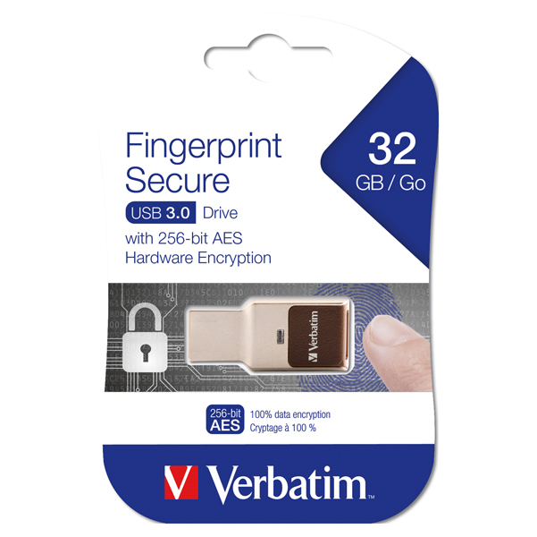 Verbatim Usb Fingerprint Secure Usb 3 0 Drive 32gb 49337 23942493372
