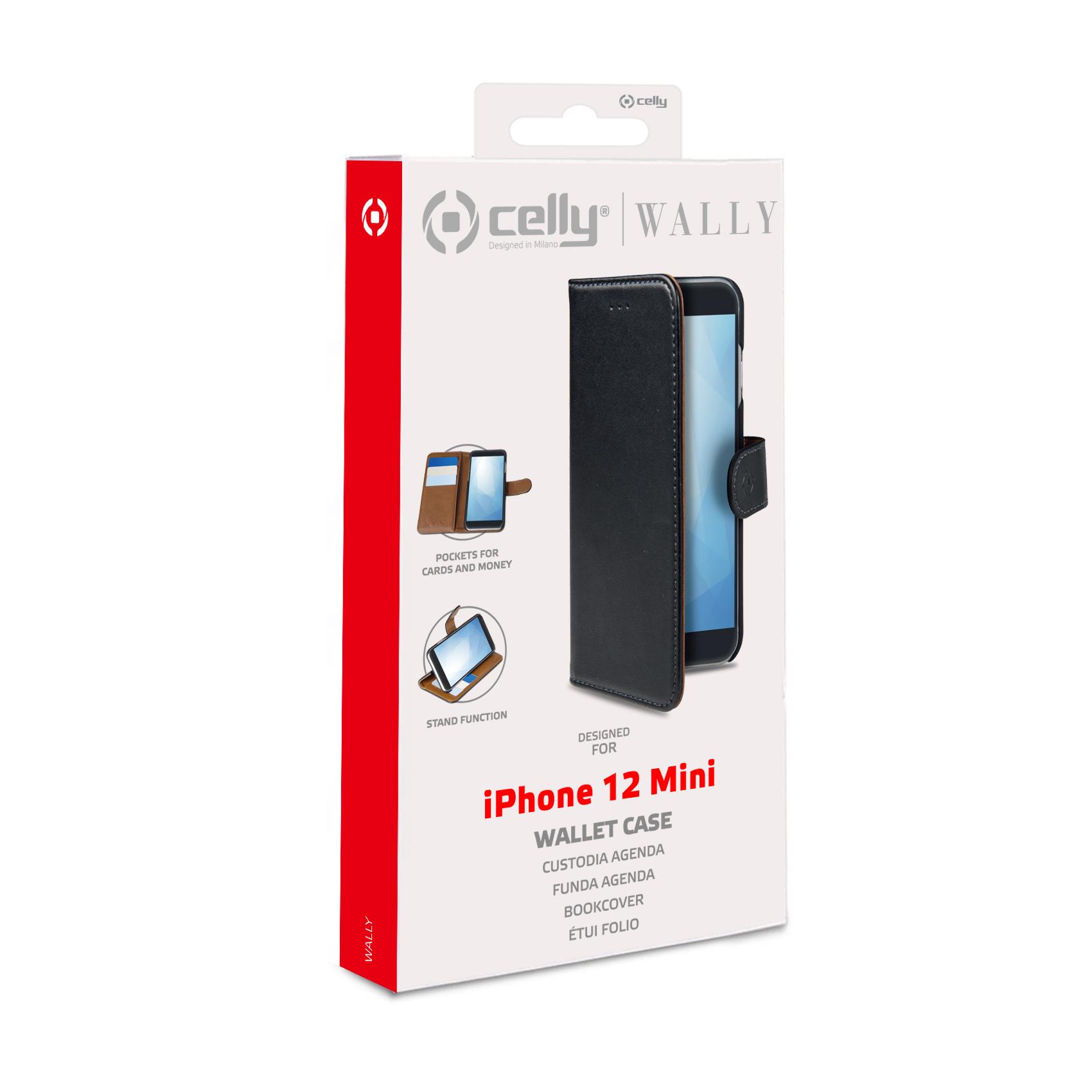 Wally Case Iphone 12 Mini Black Celly Wally1003 8021735761181