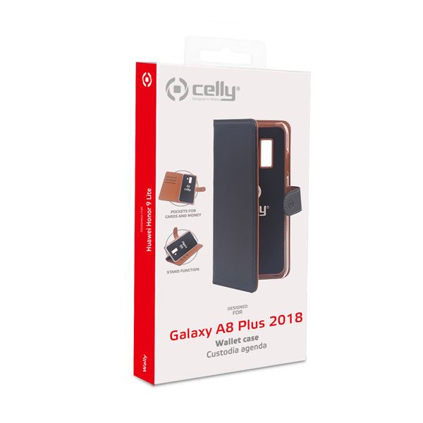 Wally Case Galaxy A8 2018 Black Celly Wally707 8021735737384