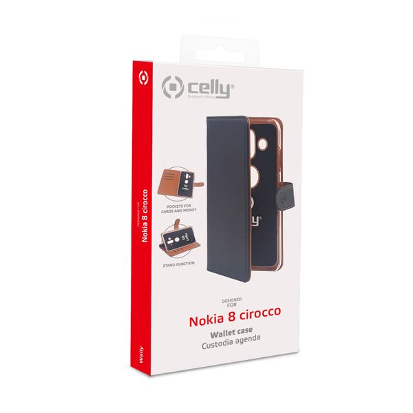 Wally Case Nokia 8 Scirocco Black Celly Wally722 8021735740704