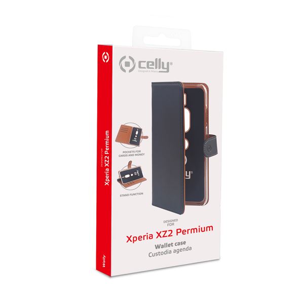 Wally Case Xperia Xz2 Premium Black Celly Wally764 8021735743934