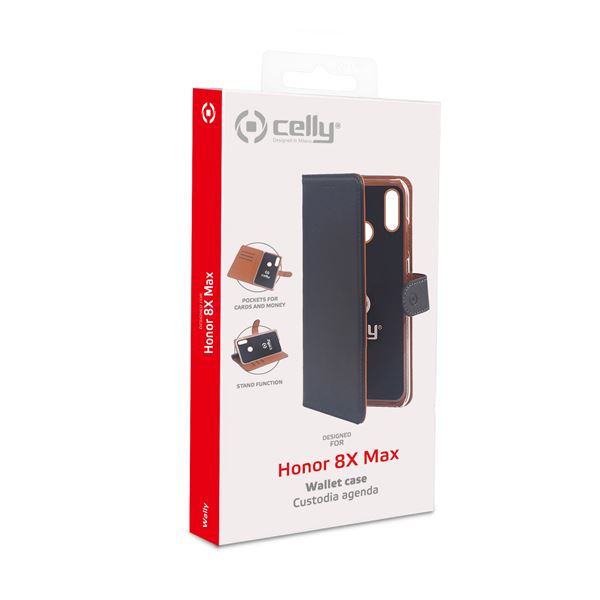 Guardaroba in pelle sintetica per Honor 8X Max, design personalizzabile con logo o nome, compatibile con telecomando, portafoto e porta carte. Proteggi il tuo dispositivo da graffi e scalfitture. 8021735747550 | initpc.it