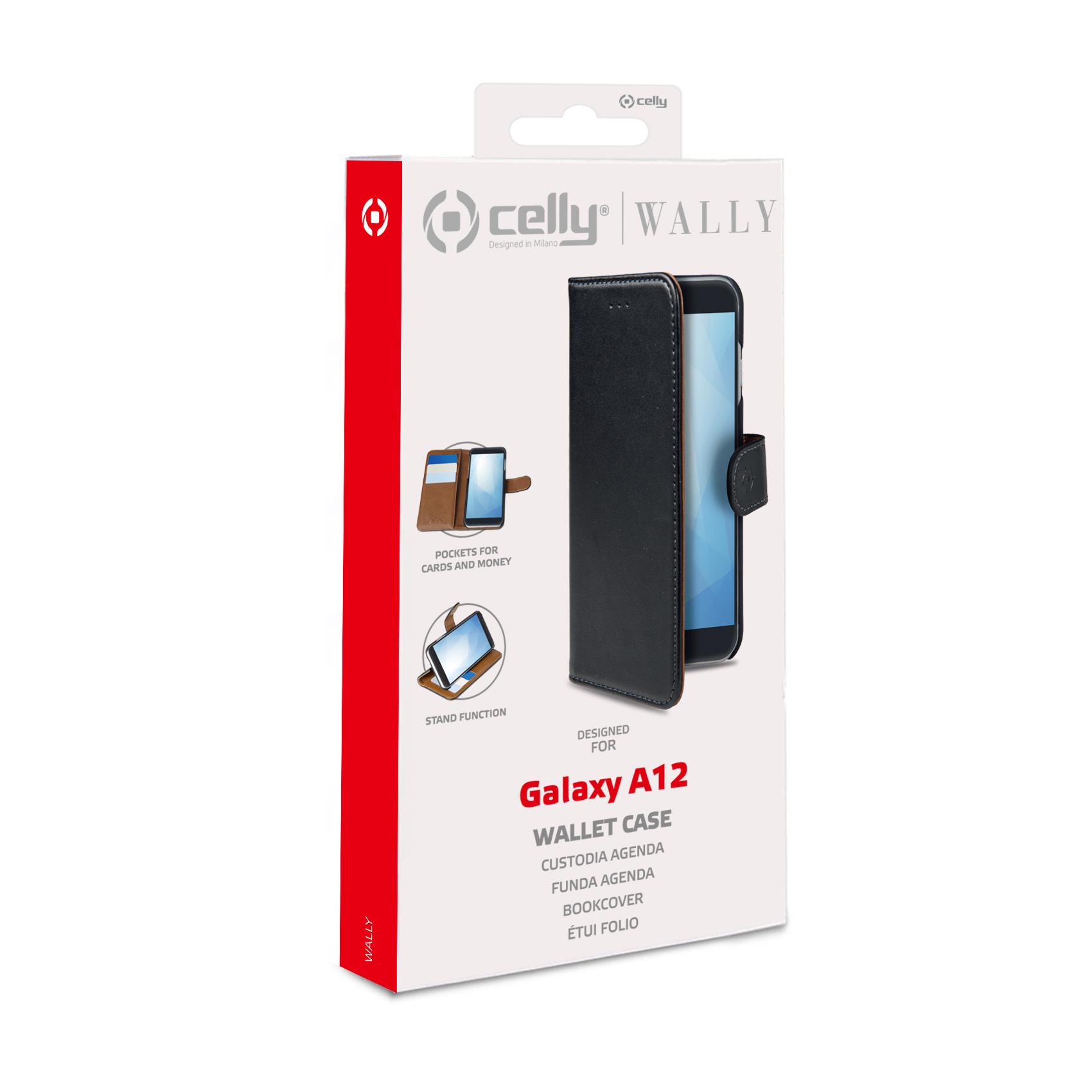 Wally case Galaxy A12 in pelle nera per Samsung Galaxy A12, protetta e resistente 8021735764328 | initpc.it