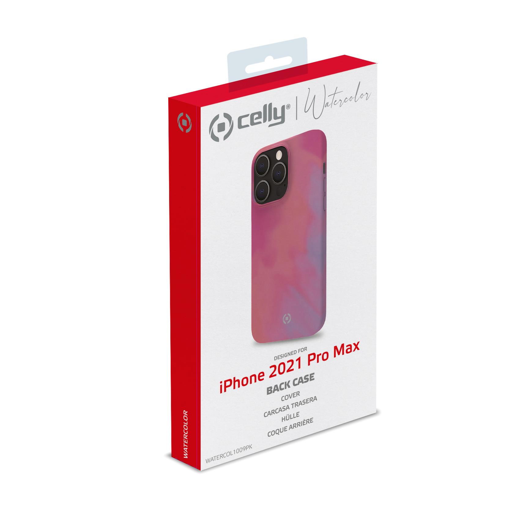 Watercolor IPhone 13 Pro Max in rosa watercolor, un design unico e colorato di marca Celly. 8021735190509 | initpc.it