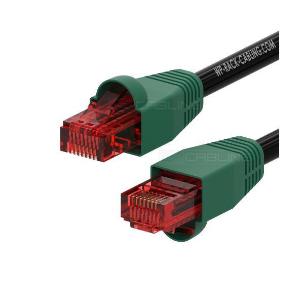Cablaggio cavo Patch da muro per connessione esterna, categoria 6 (Cat.6) con guaina di protezione e scatola in plastica nera da 2 poli 8054392618789 | initpc.it