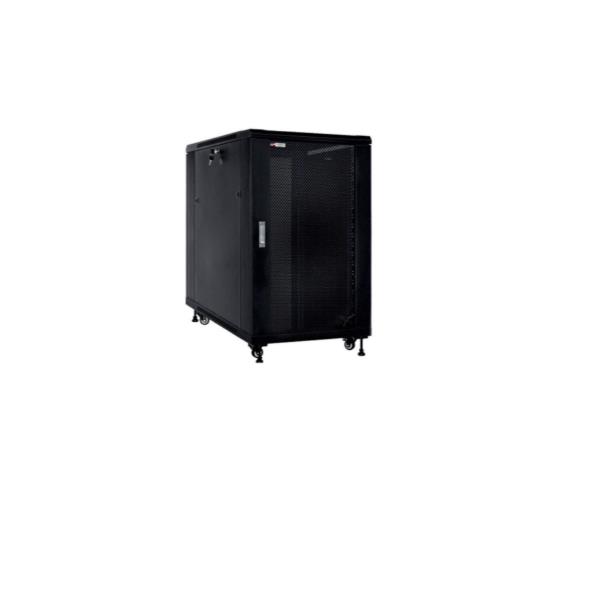 Rack di grandi dimensioni per hosting server e dispositivi IT, con porta ante in acciaio nero, dimensione interasse 600x600mm, capacità rack 10U, costruzione IP20. 8054392618390 | initpc.it