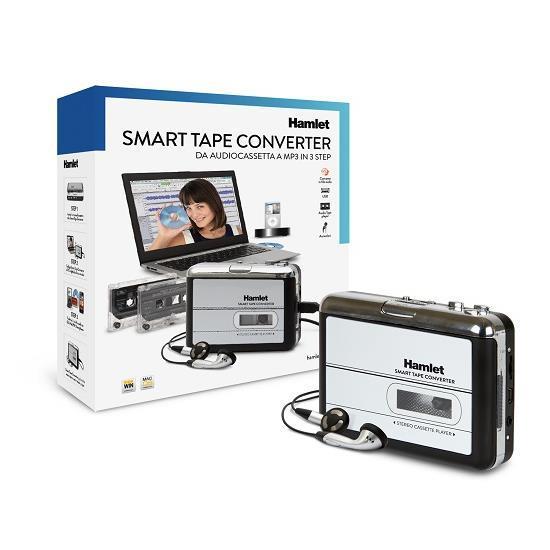 Convertitore cassettificio MP3/CD, compatto e facile da usare, per trasferire cassette in formato digitale su dispositivi MP3 o CD con la marca di alta qualità Hamlet. 5391508635166 | initpc.it