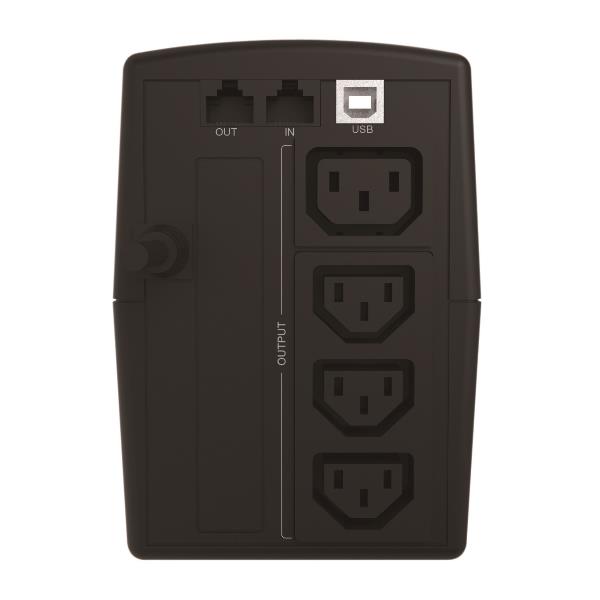 UPS da batteria Conceptronic, capacità 850 VA, potenza 480 W, con alimentazione a corrente continua (C) e uscita USB per backup energetico. 4015867225783 | initpc.it