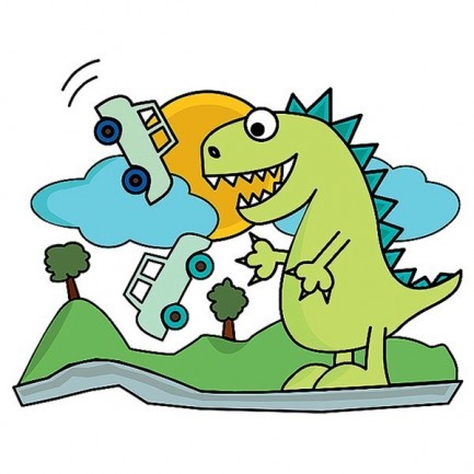Desivi Murali Removibili Dino Cars Size S 23x28 Wallskin