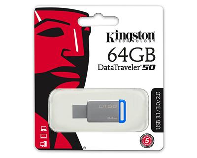 64gb Usb 3 0 Datatraveler 50 Kingston Digital Media Product Dt50 64gb 740617255751