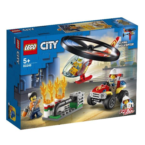 Elicottero dei pompieri CY Fire, costruzione di lego per bambini con dettagli di emergenza e soccorso, modello in scala realistica. 5702016617825 | initpc.it