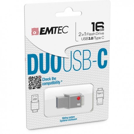 Usb Emtec 3 0 Duo Usb C T400 16gb Ecmmd16gt403 3126170139498