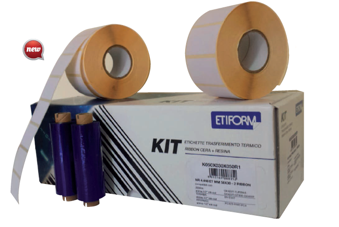 Kit Completo 3rt Etichette 100x100 2rt Ribbon per Stampante Ttr