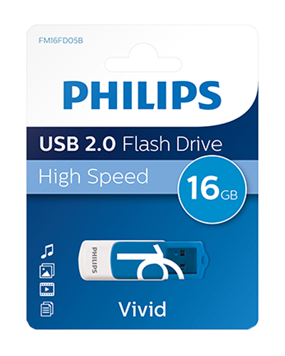 Philips Usb 2 0 16gb Vivid Edition Blu Phmmd16gbviv 8712581673406