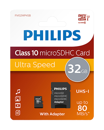 Philips Micro Sdhc Card 32gb Class 10 Incl Adapter Phmsdma32gbhccl10 8719274669111