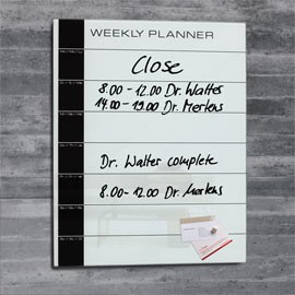 Planner Settimanale in Vetro 50x40cm Bianco Artverum Sigel