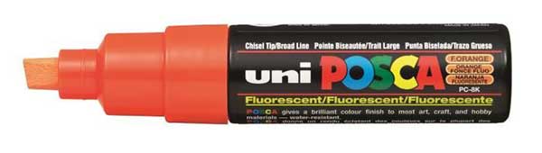 Marcatore Uni Posca Pc8k P Scalpello 8mm Arancio Uni Mitsubishi M Pc8k Ar 4902778916568