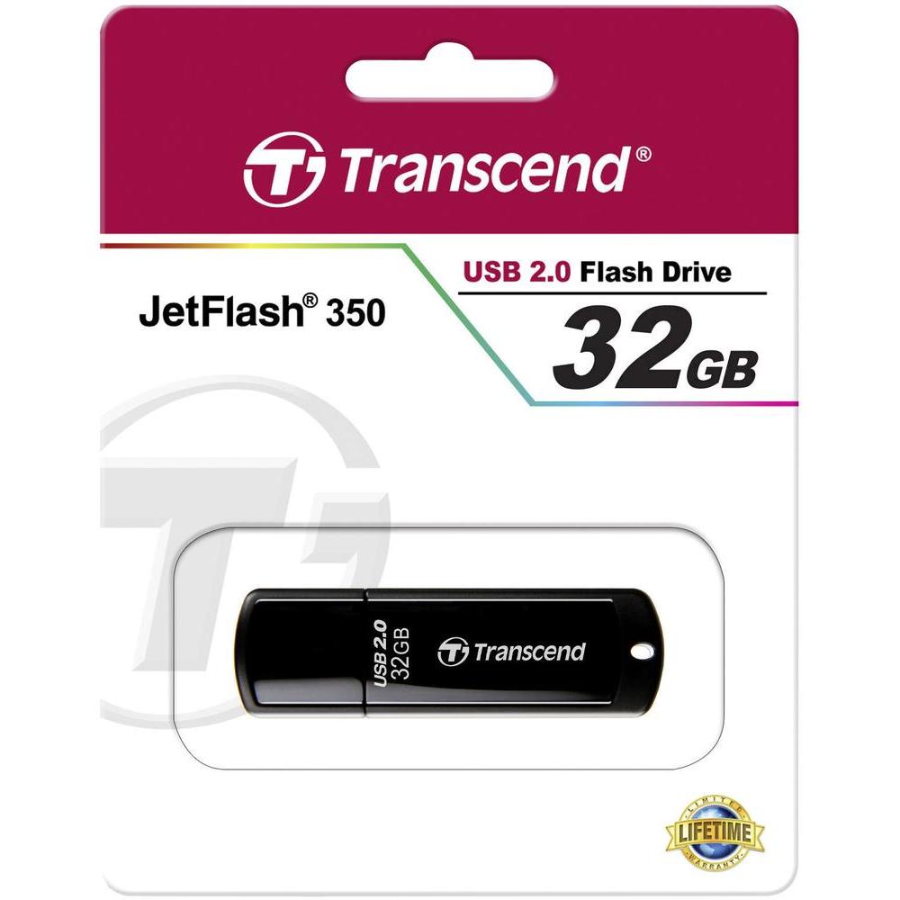Pen drive Transcend JetFlash 350 di 32 GB, dispositivo di memoria esterno per trasferire file e dati con velocità rapida e sicurezza. 0760557821250 | initpc.it