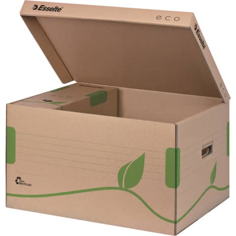 Scatola archivio Esselte ECOBOX container per Boxy 80/100 avana/verde 34,5x24,2x43,9 cm - 623918
