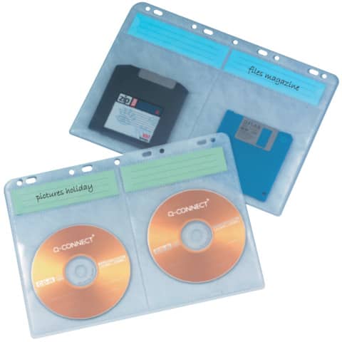 Buste porta CD Q-Connect Blinder Sheets A4 per 4 CD/DVD trasparente conf. da 10 - KF02203