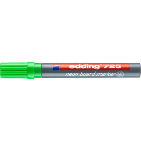 Marcatore Neon per lavagne edding 725 punta scalpello 2-5 mm verde fluorescente - 4-725064