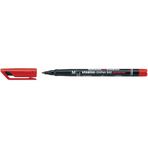 Penna Stabilo OHPen universal Medio (M) 1 mm rosso 843/40