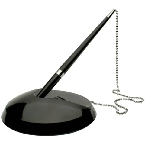 Stiloforo q-connect nero con refill blu da 58 cm lunghezza catenina. 5705831002333