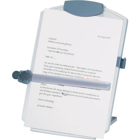 Leggio per computer Desktop Easel Copyholder Q-Connect A4 grigio chiaro KF04521