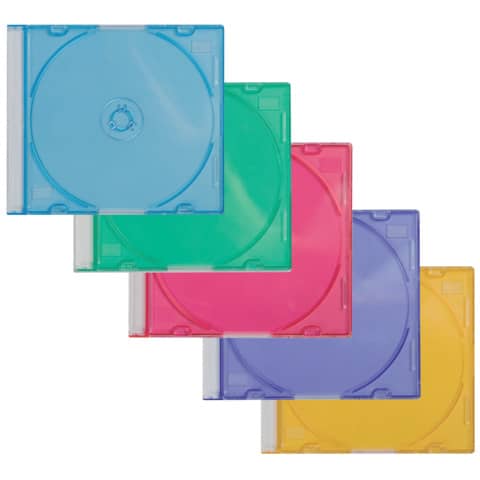 Porta CD/DVD Q-Connect Slim Case standard sp. 5 mm colori assortiti conf. 25 pezzi - KF04384