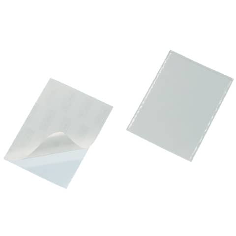 Portabiglietti da visita adesivi DURABLE POCKETFIX® 5,7x9 cm trasparente conf. 100 pezzi - 829319