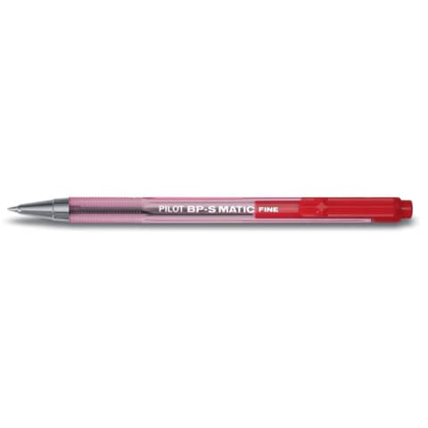 Penna a sfera pilot bps matic rosso 0,7 mm con punta fine in acciaio. 4902505156397