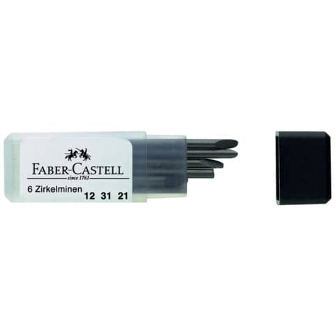Mine per compasso Faber-Castell 2 mm H  astuccio da 6 - 123121