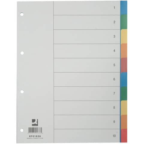 Divisori neutri Q-Connect tasti colorati 10 fogli KF01836