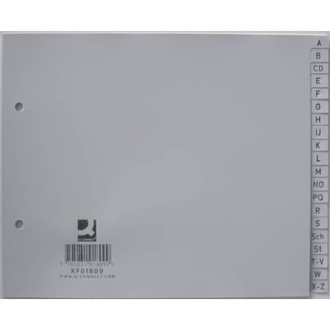 Divisori alfabetici Q-Connect A-Z metà altezza 22,5x18 cm 20 pagine KF01809