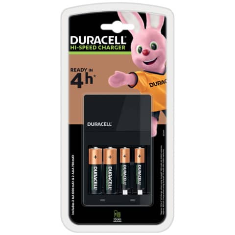 Caricabatterie Duracell Charger CEF 14 (4 ore) con 2 AA+2AAA Value DU101