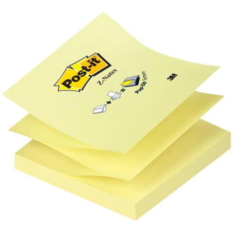 Post-it z-notes giallo 76x76mm grammatura 70 pefc certificati 3134375014304
