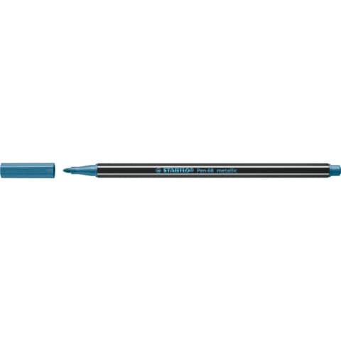 Penna Stabilo Pen 68 metallic blu metal