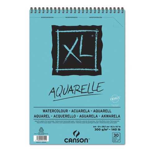 Album disegno canson xl watercolour bianco 30 fogli a4 300g 3148950074959