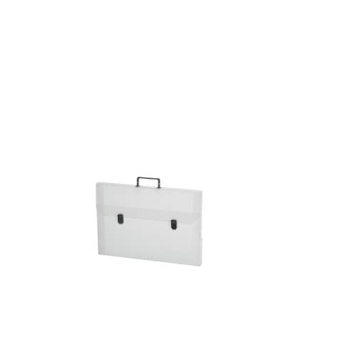 Valigetta portadisegni Favorit a due chiusure polionda cannettato bianco trasparente 52x73 cm dorso 3 cm - ECO3T