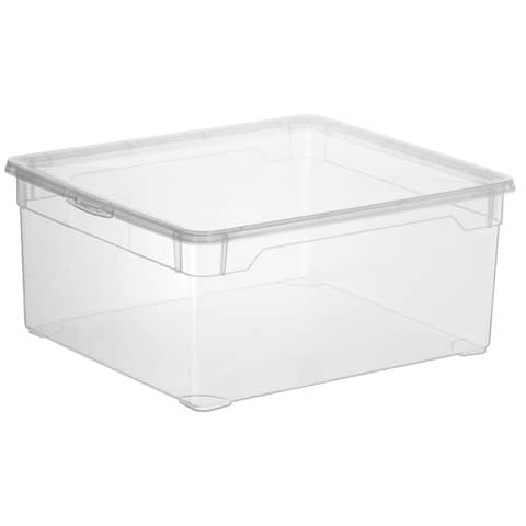 Contenitore Rotho Clear Box in PPL impilabile trasparente - 18 L 40x33,5x17 cm - F707805