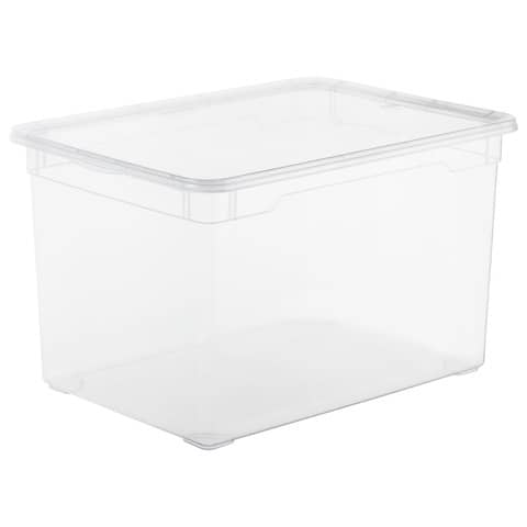 Contenitore Rotho Clear Box in PPL impilabile trasparente - 46 L 55x37,5x31,5 cm - F707808