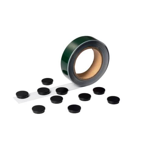 Nastro metallico adesivo con 10 magneti bianco, lunghezza 5 metri. 4005546989761