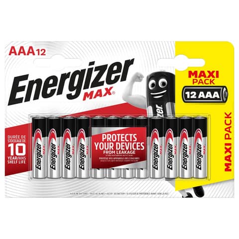 Batterie ENERGIZER Max AAA  conf. da 12 - E300835700