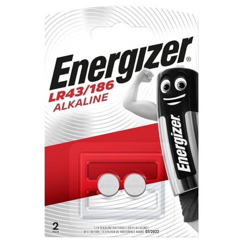 Batterie alcaline a bottone ENERGIZER LR43/186 conf. da 2 - E301536500
