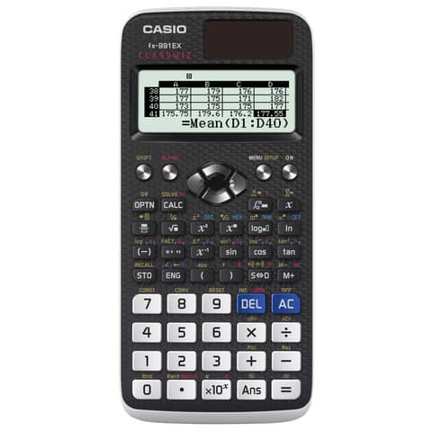 Calcolatrice scientifica CASIO FX-991EX con 552 funzioni. Ammessa alla Maturità. FX-991EX-W-ET-V