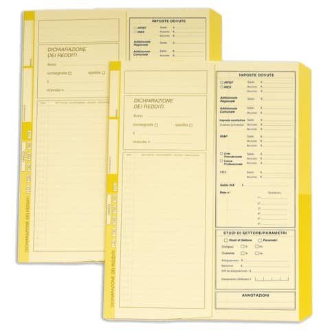 Cartelline a 2 lembi 4Pro dichiarazione dei redditi A4 cellulosa 225 g/m² dorso 2 cm giallo conf. da 50 pezzi - 4175 02