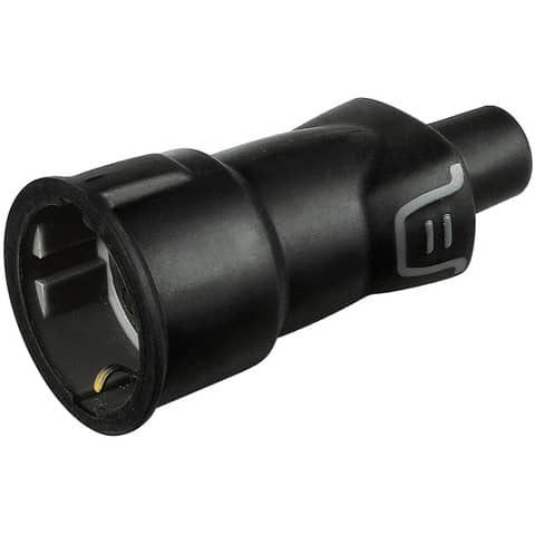 Presa volante 2 poli più terra 16 ampere in caucciù bimateria nera 8005543441183