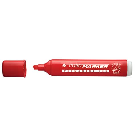Marcatore permanente TRATTO Marker punta a scalpello 1-5 mm rosso 840102